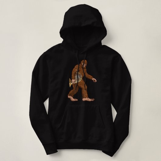 Bigfoot speelt Franse muzikant van Horn Player Hoodie (Design voorkant)