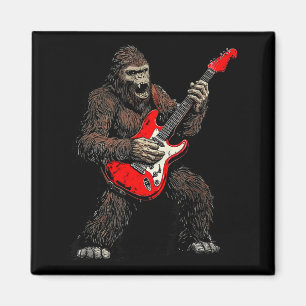 Bigfoot speelt gitaar rockmuziek band sasquatch magneet