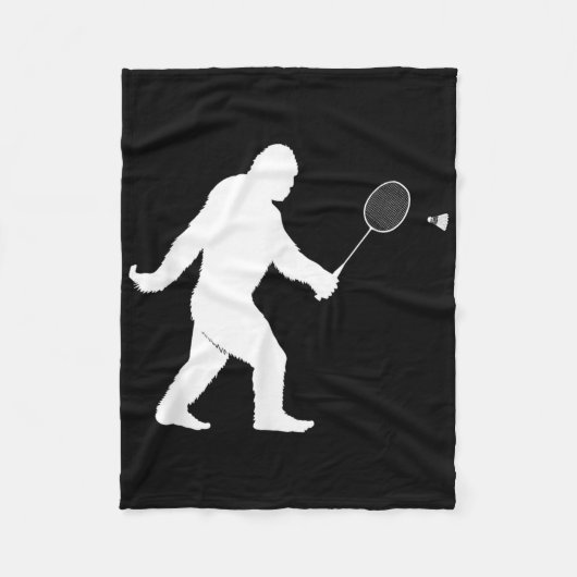 Bigfoot spelen Badminton Shuttle Funny Badminton Fleece Deken (Voorkant)