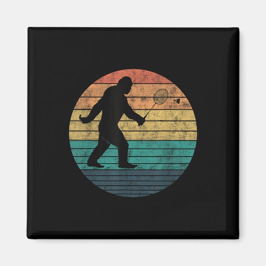 Bigfoot spelen Badminton Shuttle Funny Badminton Magneet (Voorkant)
