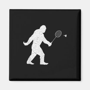 Bigfoot spelen Badminton Shuttle Funny Badminton Magneet
