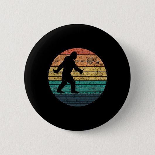 Bigfoot spelen Badminton Shuttle Funny Badminton Ronde Button 5,7 Cm (Voorkant)