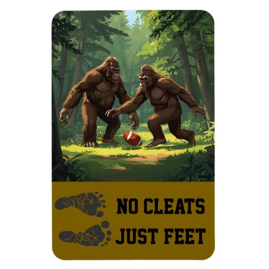 Bigfoot spelen football magneet (Verticaal)