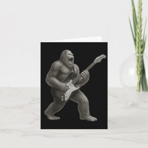 Bigfoot spelen gitaar rock en roll cadeau Mannen v Kaart