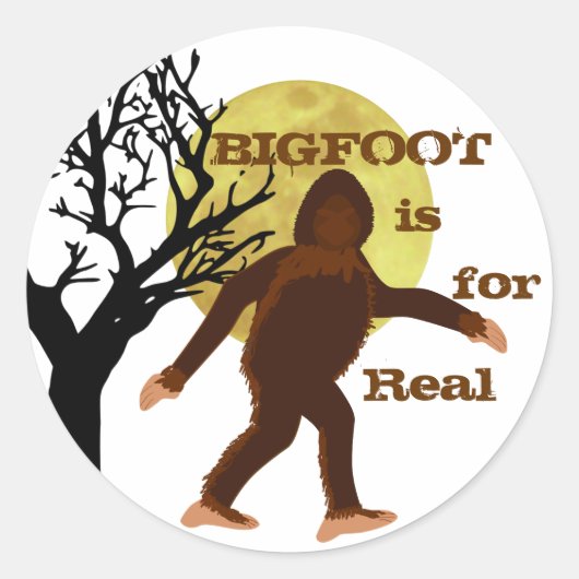 Bigfoot Squatch is voor echte Moonlight Sticker (Voorkant)