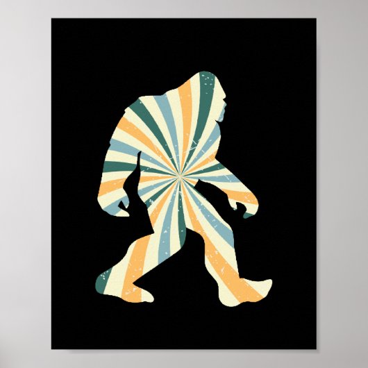 Bigfoot Squatchy Retro 90s Stijl Poster (Voorkant)