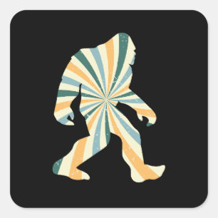 Bigfoot Squatchy Retro jaren 90 stijl Vierkante Sticker
