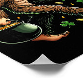 Bigfoot St Patricks Day Funny Sasquatch Saint Padd Poster (Hoek)