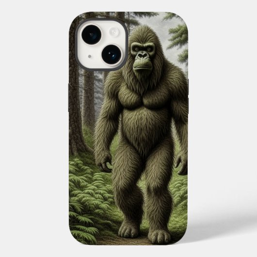 Bigfoot staand in Trees AI art Case-Mate iPhone Case (Achterkant)