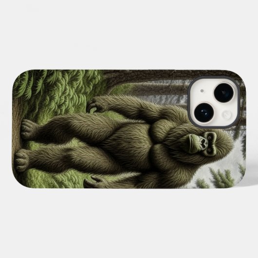 Bigfoot staand in Trees AI art Case-Mate iPhone Case (Achterkant (horizontaal))