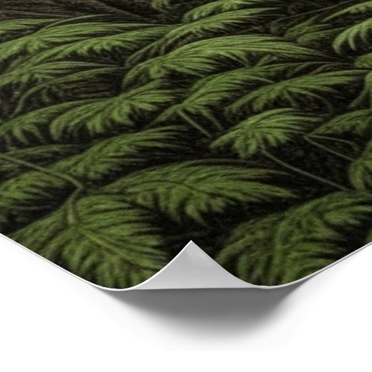 Bigfoot staand in Trees AI art Poster (Hoek)