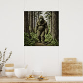 Bigfoot staand in Trees AI art Poster (Keuken)
