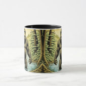 Bigfoot staand in Water Cartoon Mok (Midden)