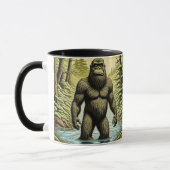 Bigfoot staand in Water Cartoon Mok (Links)