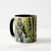 Bigfoot staand in Water Cartoon Mok (Voorkant links)
