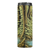 Bigfoot staand in Water Cartoon Thermosbeker (Achterkant)