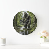 Bigfoot staande in een Creek Cartoon Grote Klok (Huis)