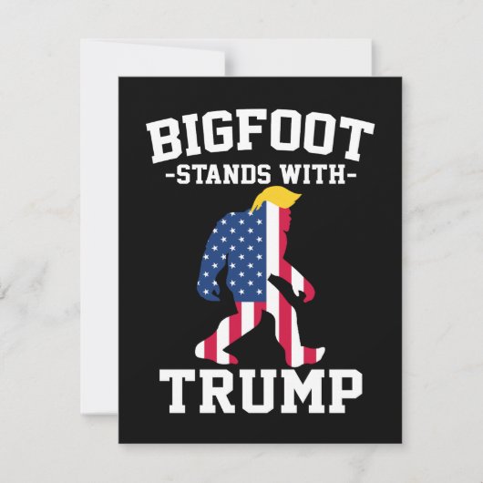 Bigfoot staat met Trump 2024 verkiezingen Bedankkaart (Voorkant)