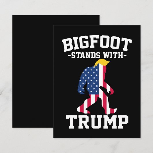 Bigfoot staat met Trump 2024 verkiezingen Bedankkaart (Voorkant / Achterkant)