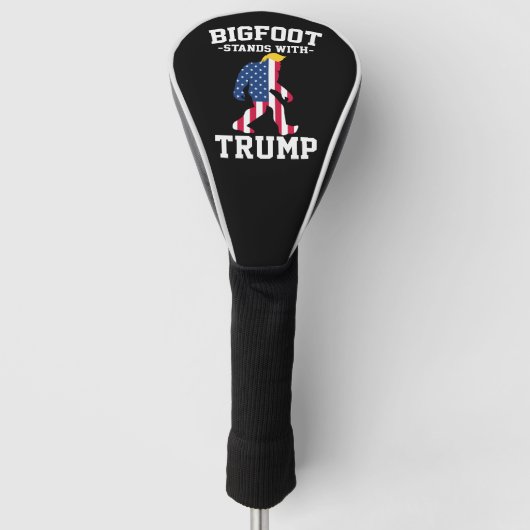 Bigfoot staat met Trump 2024 verkiezingen Golfheadcover (Voorkant)