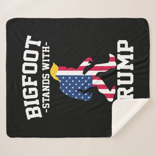 Bigfoot staat met Trump 2024 verkiezingen Sherpa Deken (Voorkant (horizontaal))