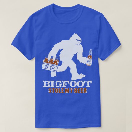 bigfoot stal mijn biersasquatch yeti camping outdo t-shirt (Design voorkant)