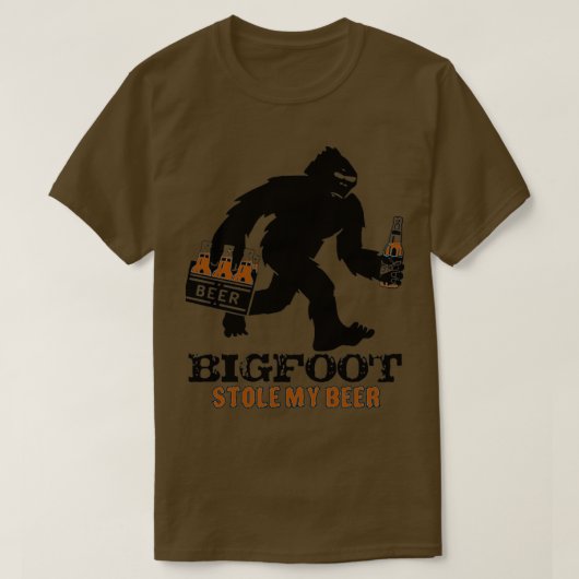 bigfoot stal mijn biersasquatch yeti camping outdo t-shirt (Design voorkant)