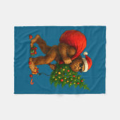 Bigfoot Stealing Christmas Tree Lights Xmas Boys M Fleece Deken (Voorkant (Horizontaal))