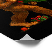 Bigfoot Stealing Christmas Tree Lights Xmas Boys M Poster (Hoek)