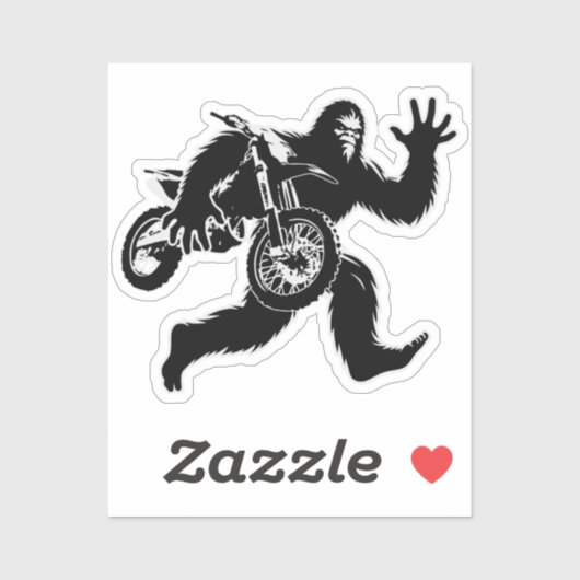 Bigfoot Stealing Dirt Bike Sticker (Vel)