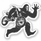 Bigfoot Stealing Dirt Bike Sticker (Voorkant)