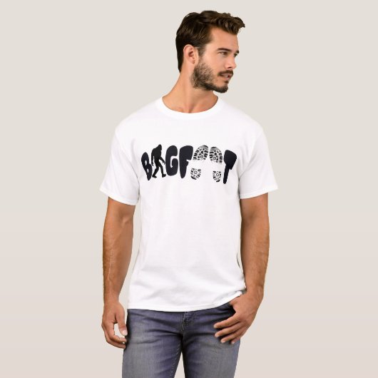 Bigfoot Sterke en Grappige Vibes, Grote voet T-shirt (Voorkant volledig)