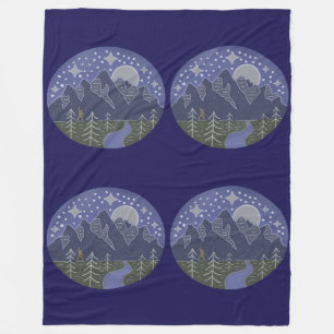 Bigfoot Sterrennacht Wandeling   Cryptid Volkskuns Fleece Deken