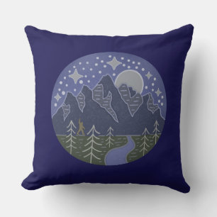 Bigfoot Sterrennacht Wandeling Cryptid Volkskuns Kussen