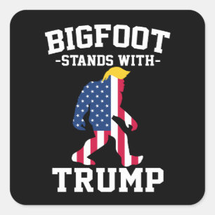 Bigfoot steunt Trump 2024 Verkiezingen Vierkante Sticker