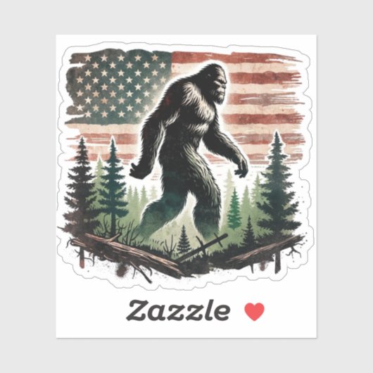 Bigfoot Sticker - Amerikaanse vlag patriot (Vel)