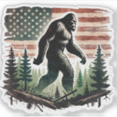 Bigfoot Sticker - Amerikaanse vlag patriot (Voorkant)