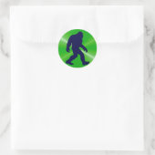 Bigfoot Sticker, Lime groen en zwart Ronde Sticker (Tas)