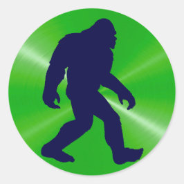 Bigfoot Sticker, Lime groen en zwart Ronde Sticker