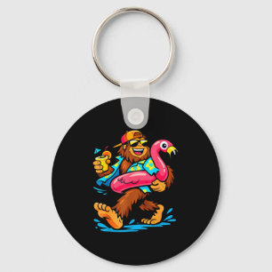 Bigfoot strand roze flamingo aloha drijver zwembad sleutelhanger
