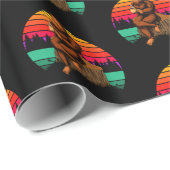 Bigfoot Sunset Coffee Break Funny Sasquatch Cadeaupapier (Rol Hoek)