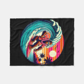 Bigfoot Surfboard Beach Summer Surfing Sasquatch H Fleece Deken (Voorkant (Horizontaal))