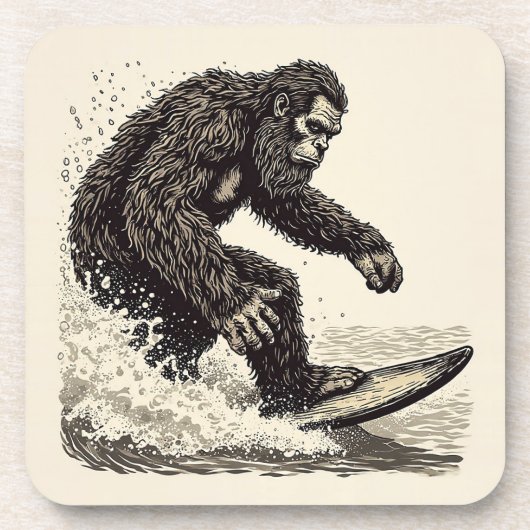 Bigfoot surfen bier onderzetter (Voorkant)