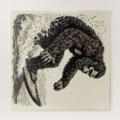 Bigfoot surfen legpuzzel (Horizontaal)