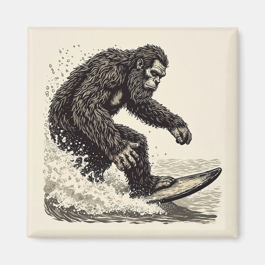 Bigfoot surfen magneet (Voorkant)