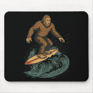 Bigfoot surfen Retro strand Cryptid Kunst voor zom Muismat
