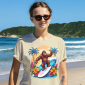 Bigfoot Surfen Tropische palmen T-shirt