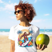 Bigfoot Surfen Tropische palmen T-shirt