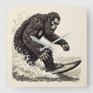 Bigfoot surfen vierkante klok