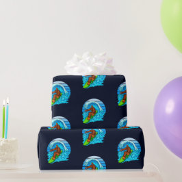 Bigfoot surfend Riding the Waves Fun Sasquatch Cadeaupapier